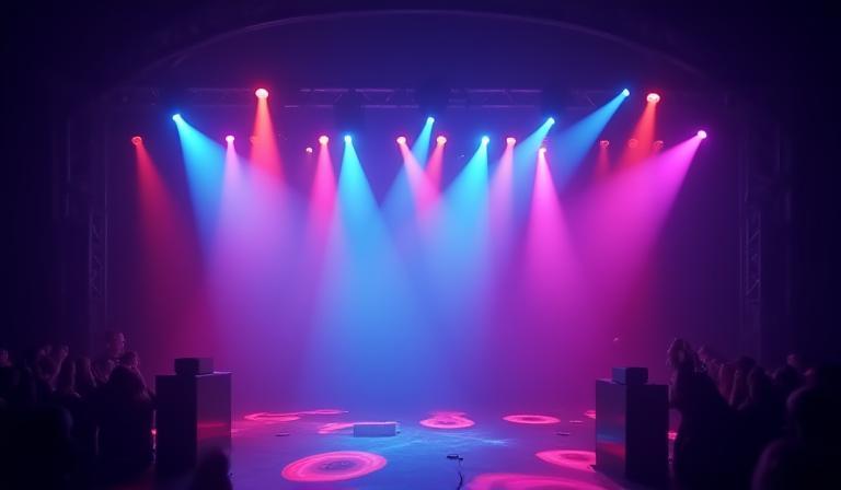 Thumbnail for a music video - dynamic stage lighting